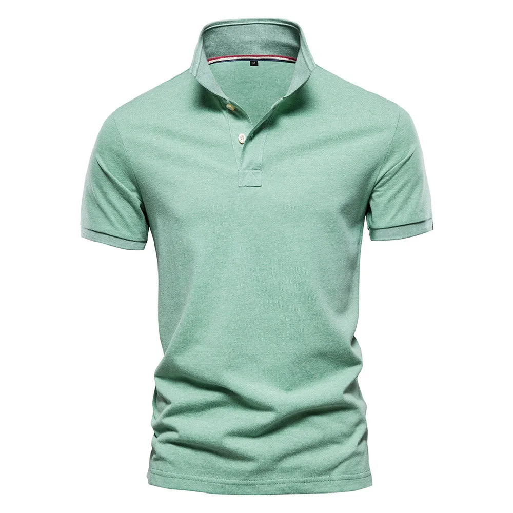 Men's 100% Cotton Solid Color Polo Shirt