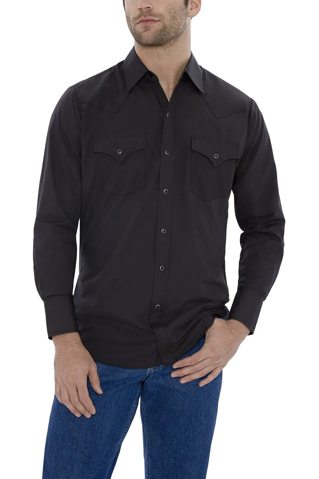 Men's Ely Cattleman Long Sleeve Solid Western Snap Shirt