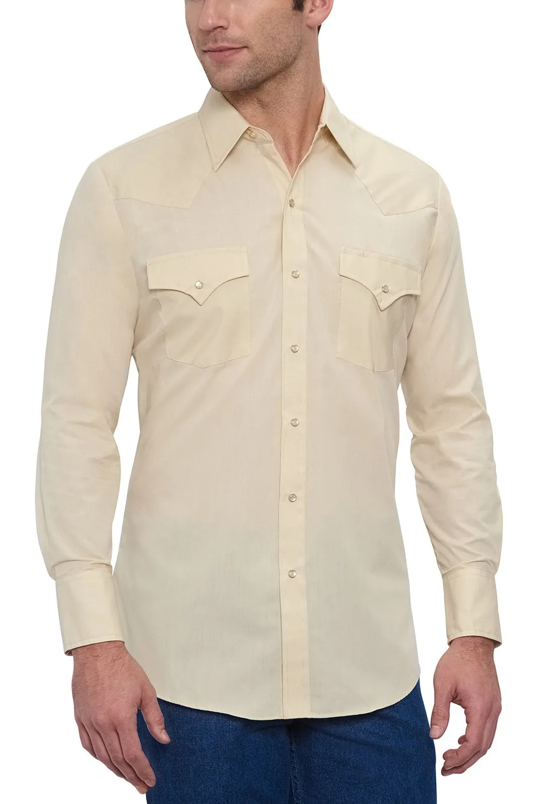 Men's Ely Cattleman Long Sleeve Solid Western Snap Shirt