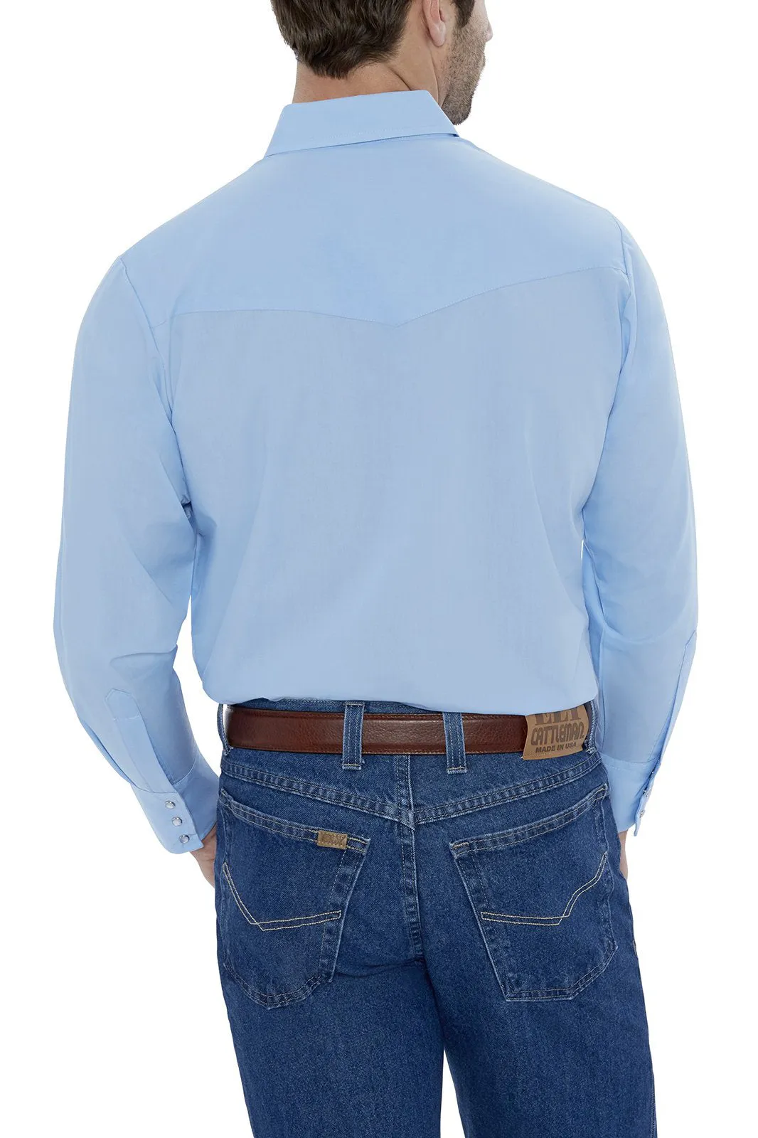 Men's Ely Cattleman Long Sleeve Solid Western Snap Shirt