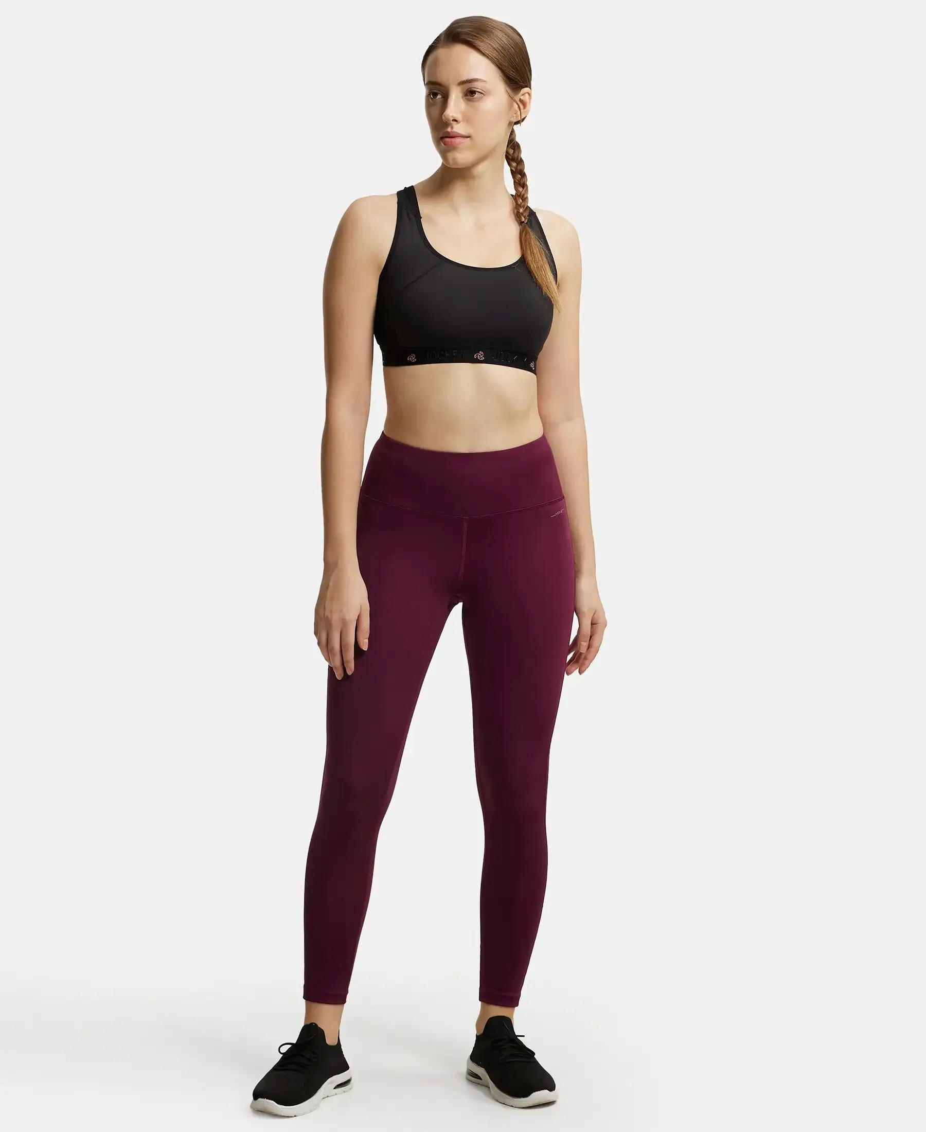 Microfiber Elastane Stretch Performance 7/8th Leggings with Broadwaistband & Back Pocket - Wine Tasting