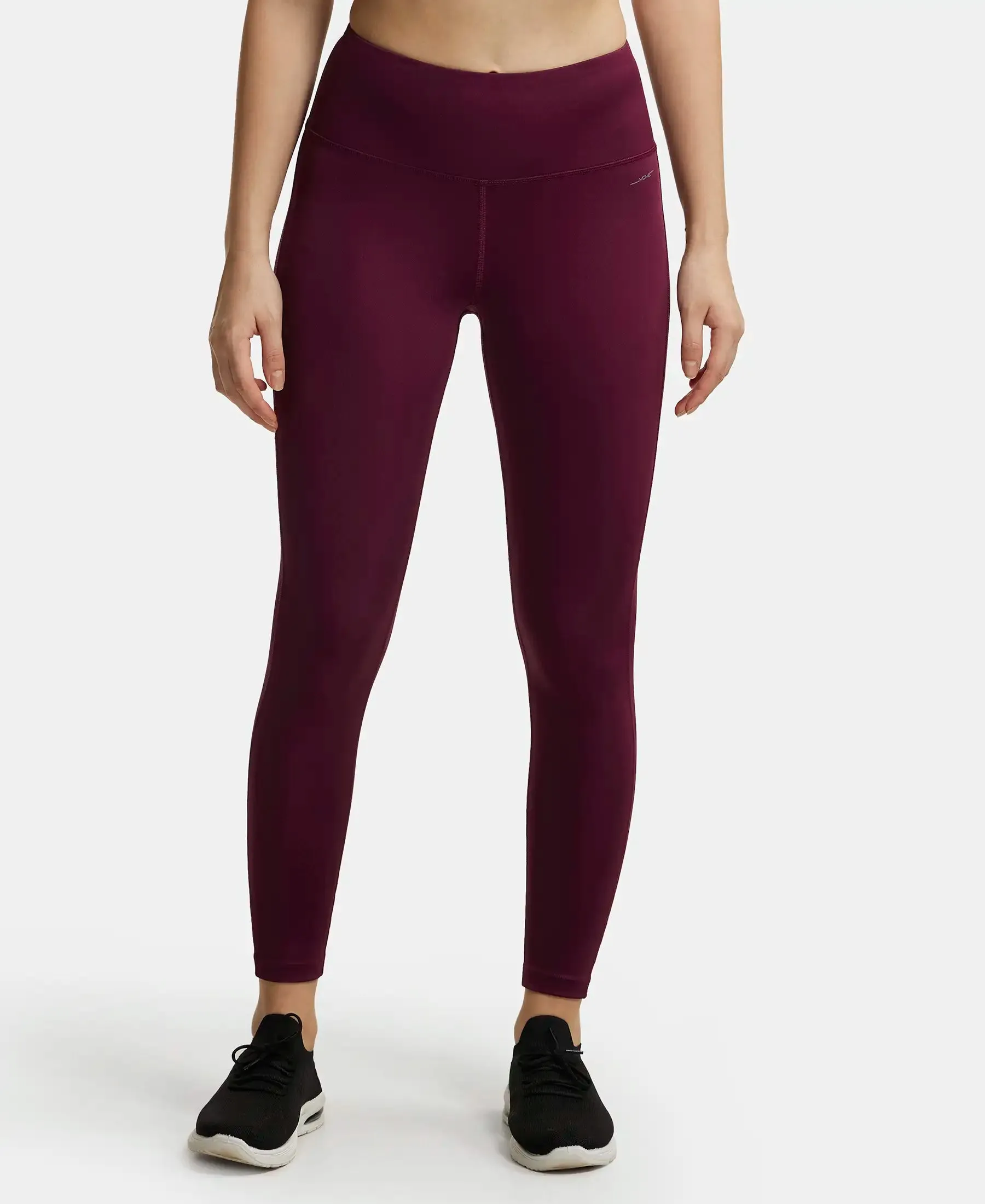 Microfiber Elastane Stretch Performance 7/8th Leggings with Broadwaistband & Back Pocket - Wine Tasting