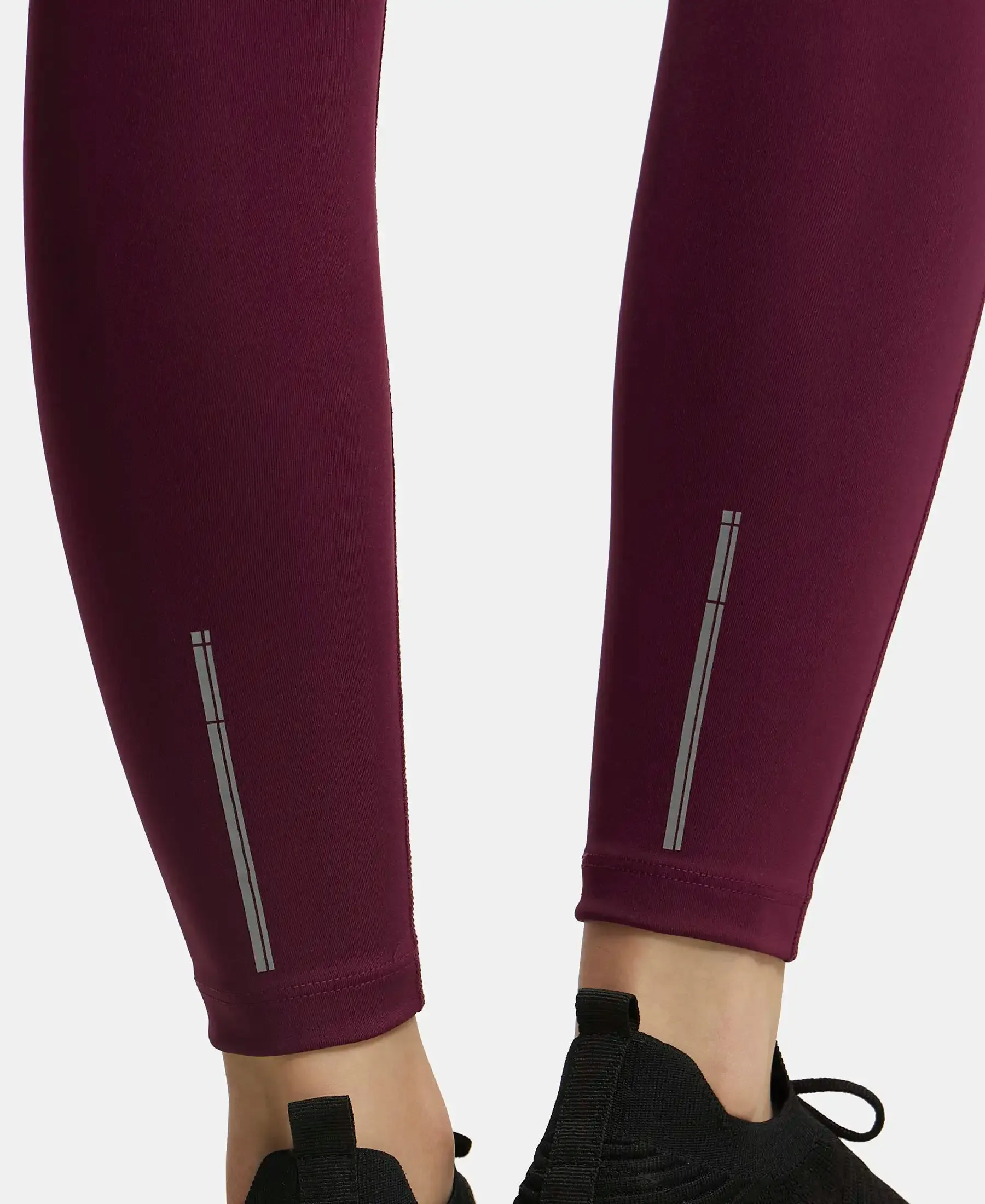 Microfiber Elastane Stretch Performance 7/8th Leggings with Broadwaistband & Back Pocket - Wine Tasting