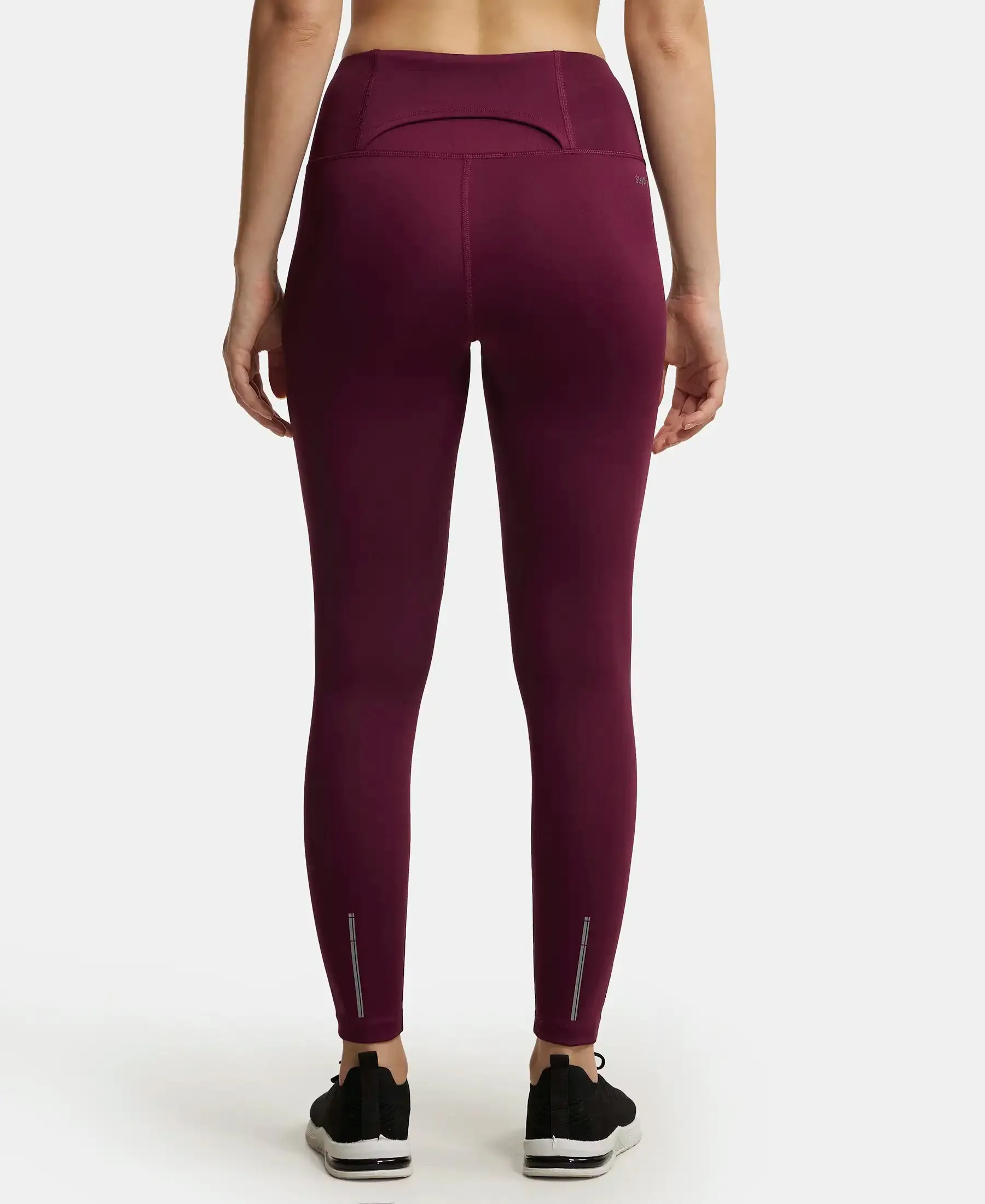 Microfiber Elastane Stretch Performance 7/8th Leggings with Broadwaistband & Back Pocket - Wine Tasting