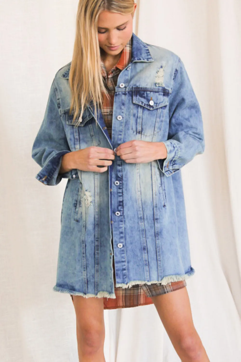 MIDI LENGTH DENIM SHACKET