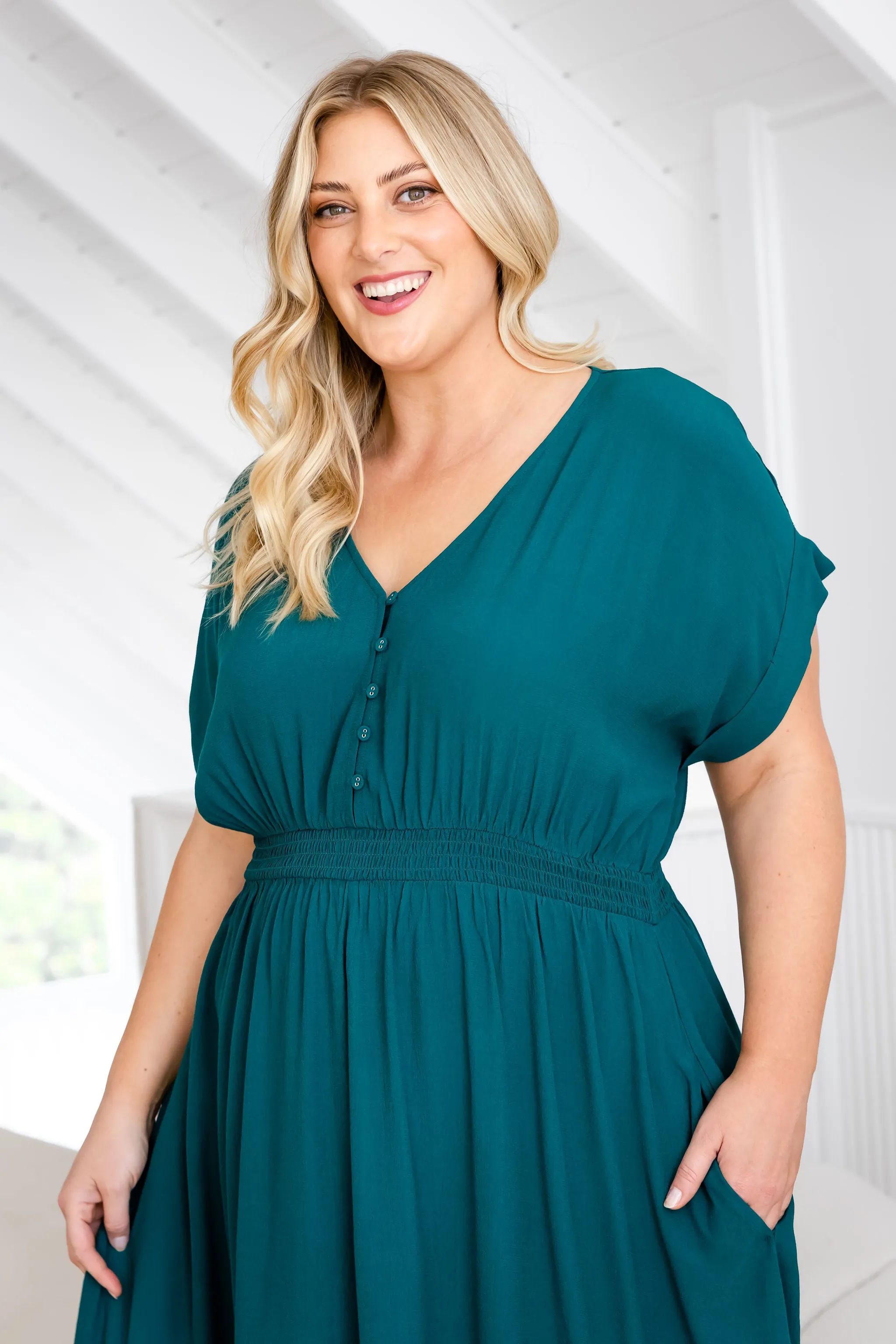 Millie Dress in Forest Green