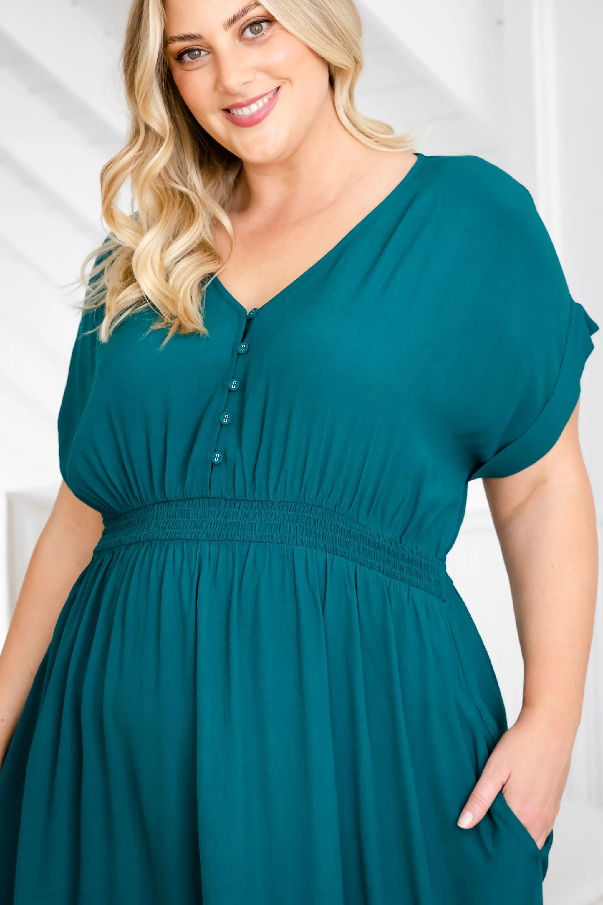 Millie Dress in Forest Green