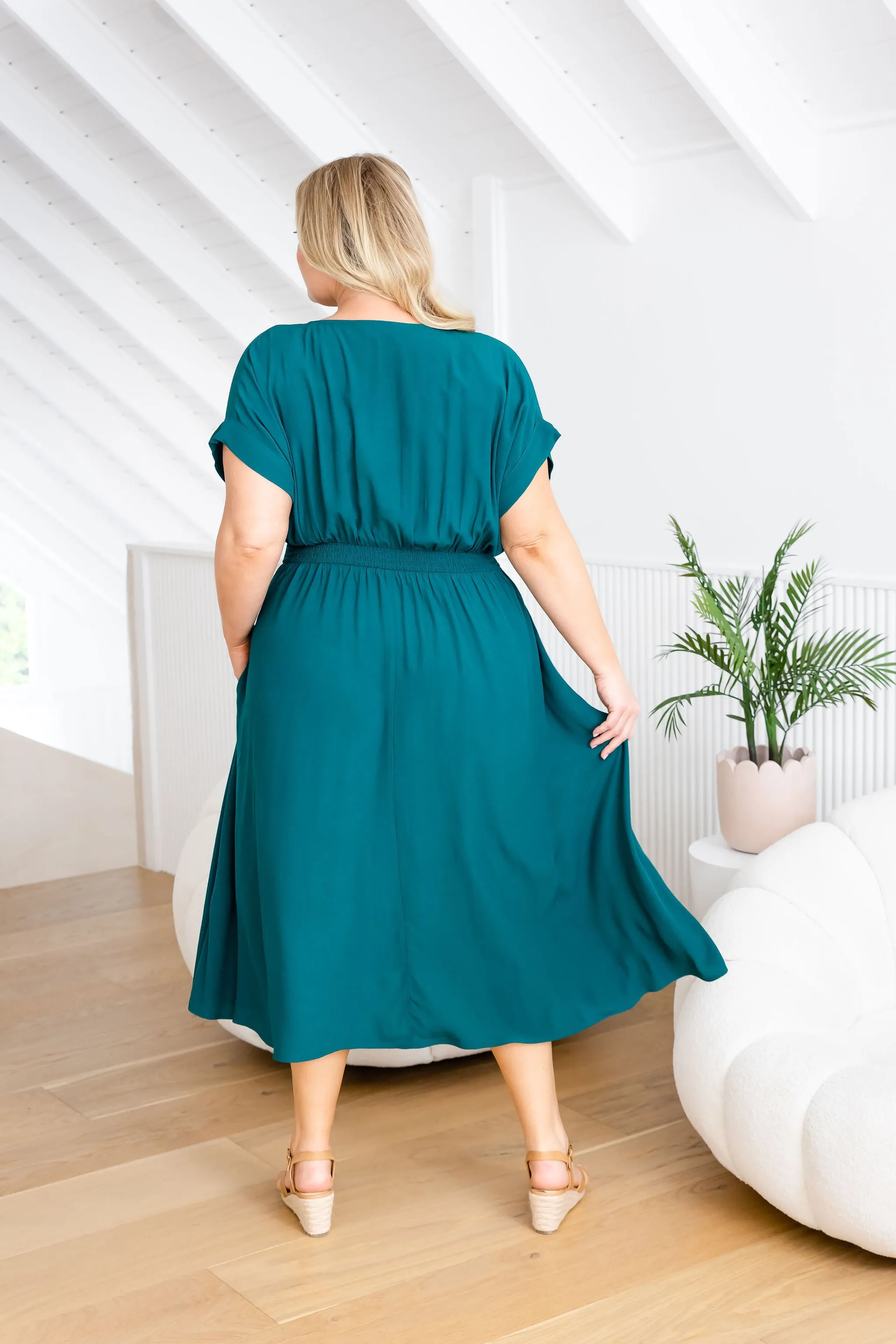 Millie Dress in Forest Green