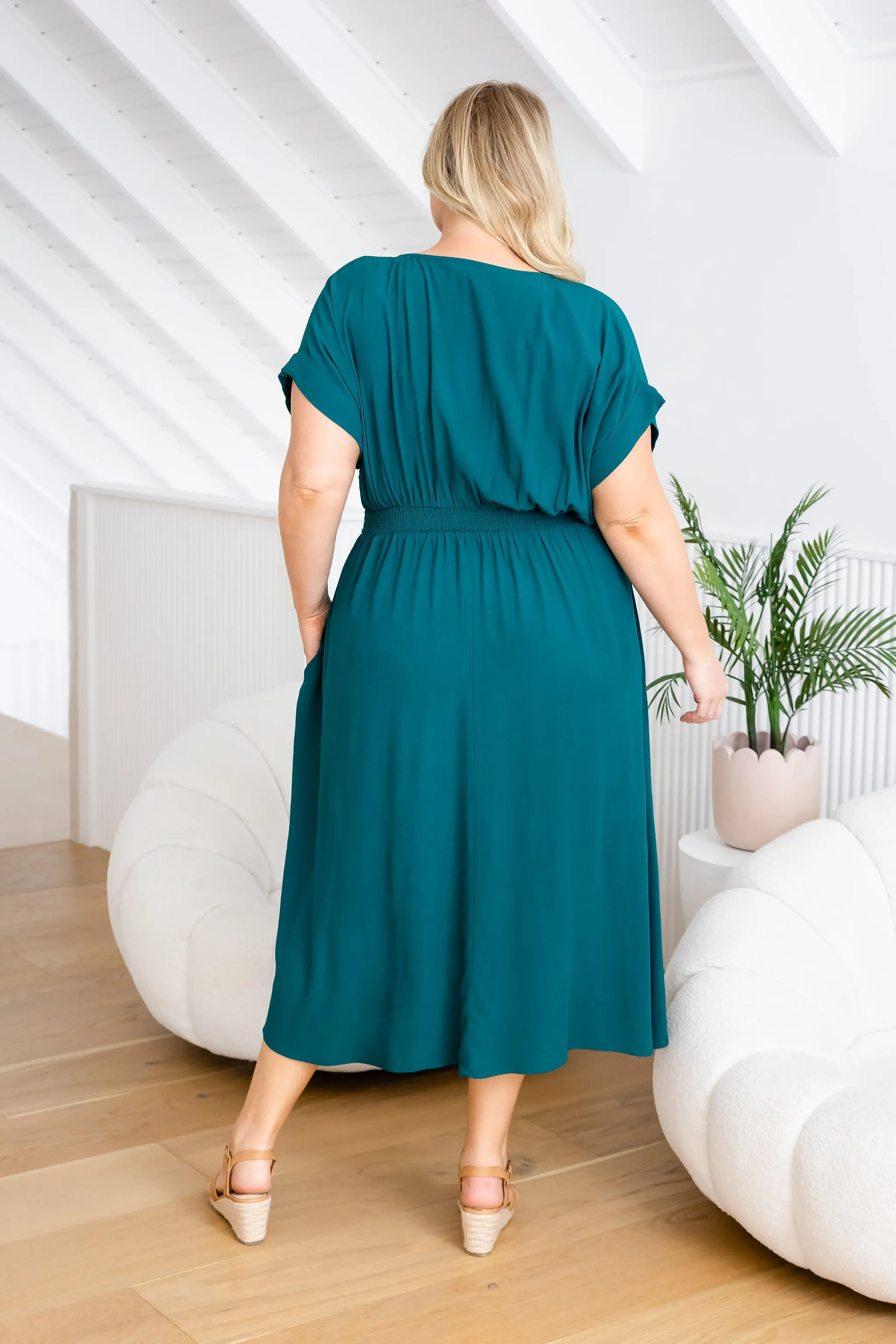 Millie Dress in Forest Green