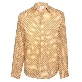 MyKonos Gold Long Sleeve Men's Button Up Shirt