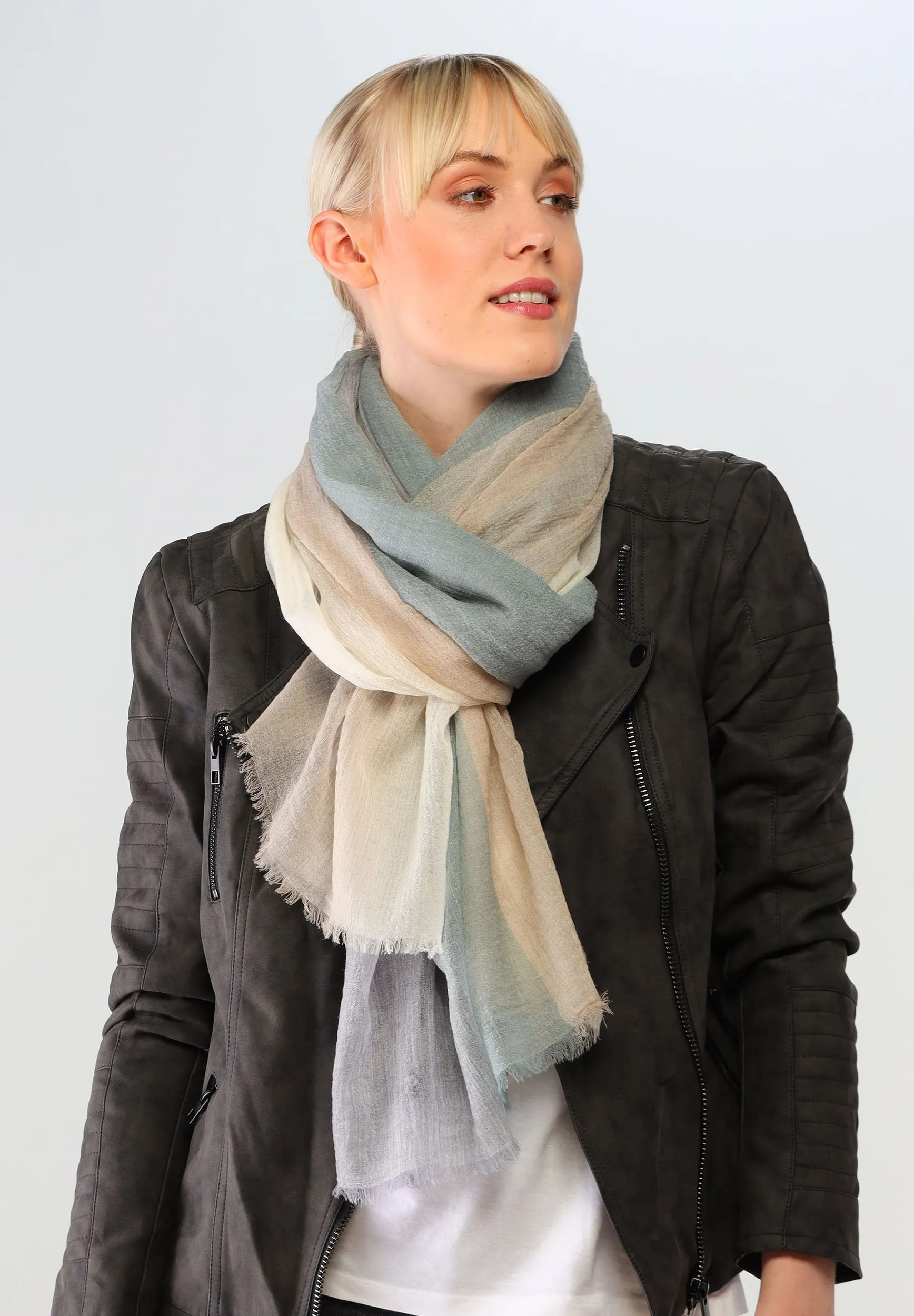 Ombre Lightweight Wool Wrap Scarf