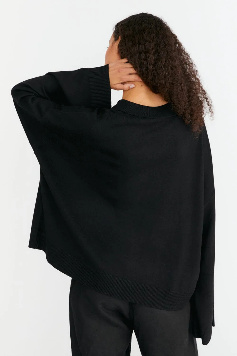 Oversized Knit Collared Jumper