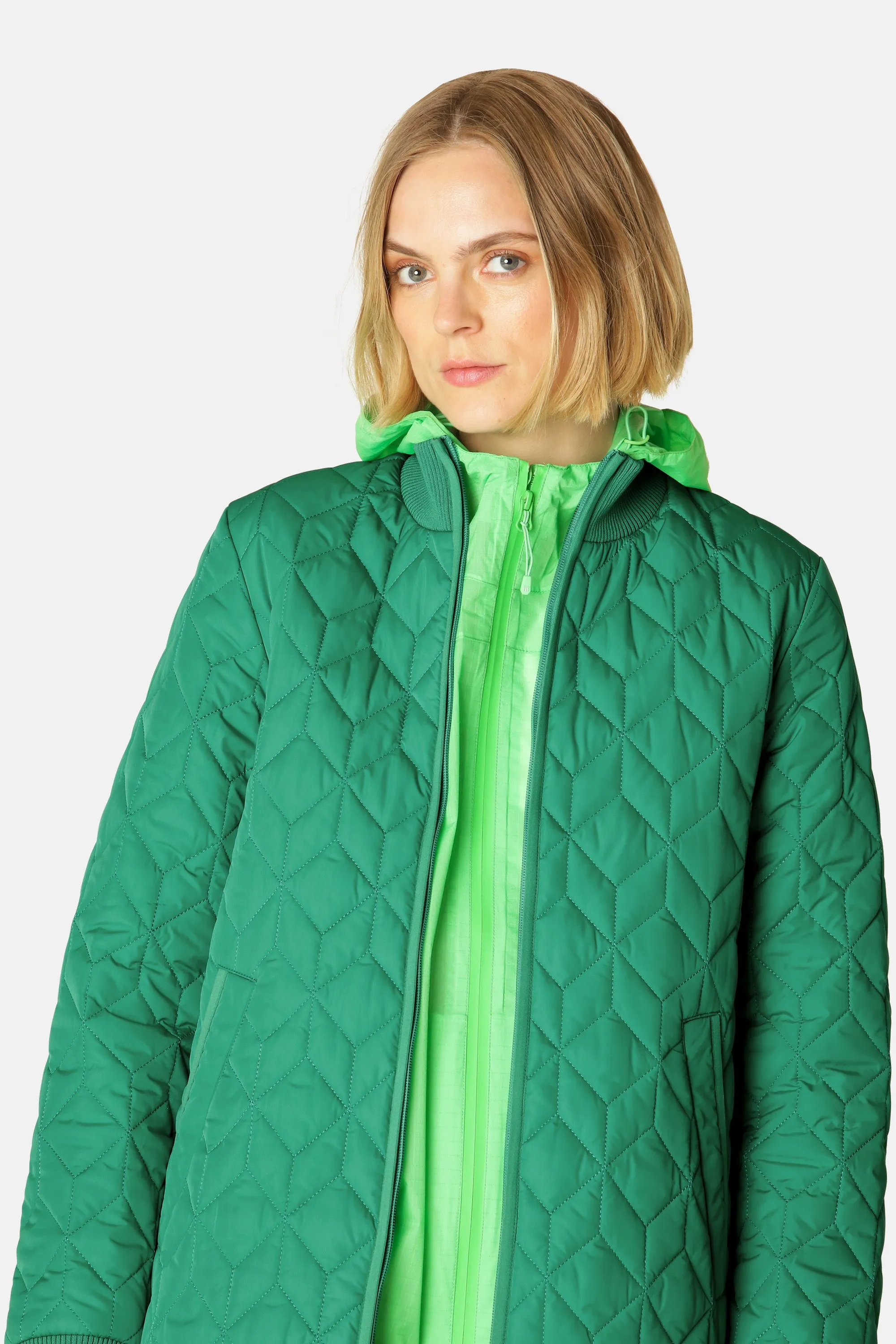 Padded Quilt Coat - Sea Plant