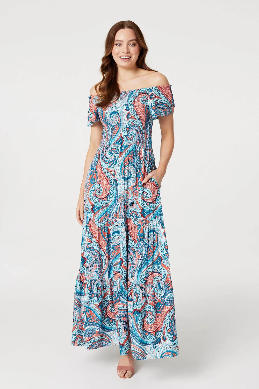 Paisley Square Neck Maxi Dress