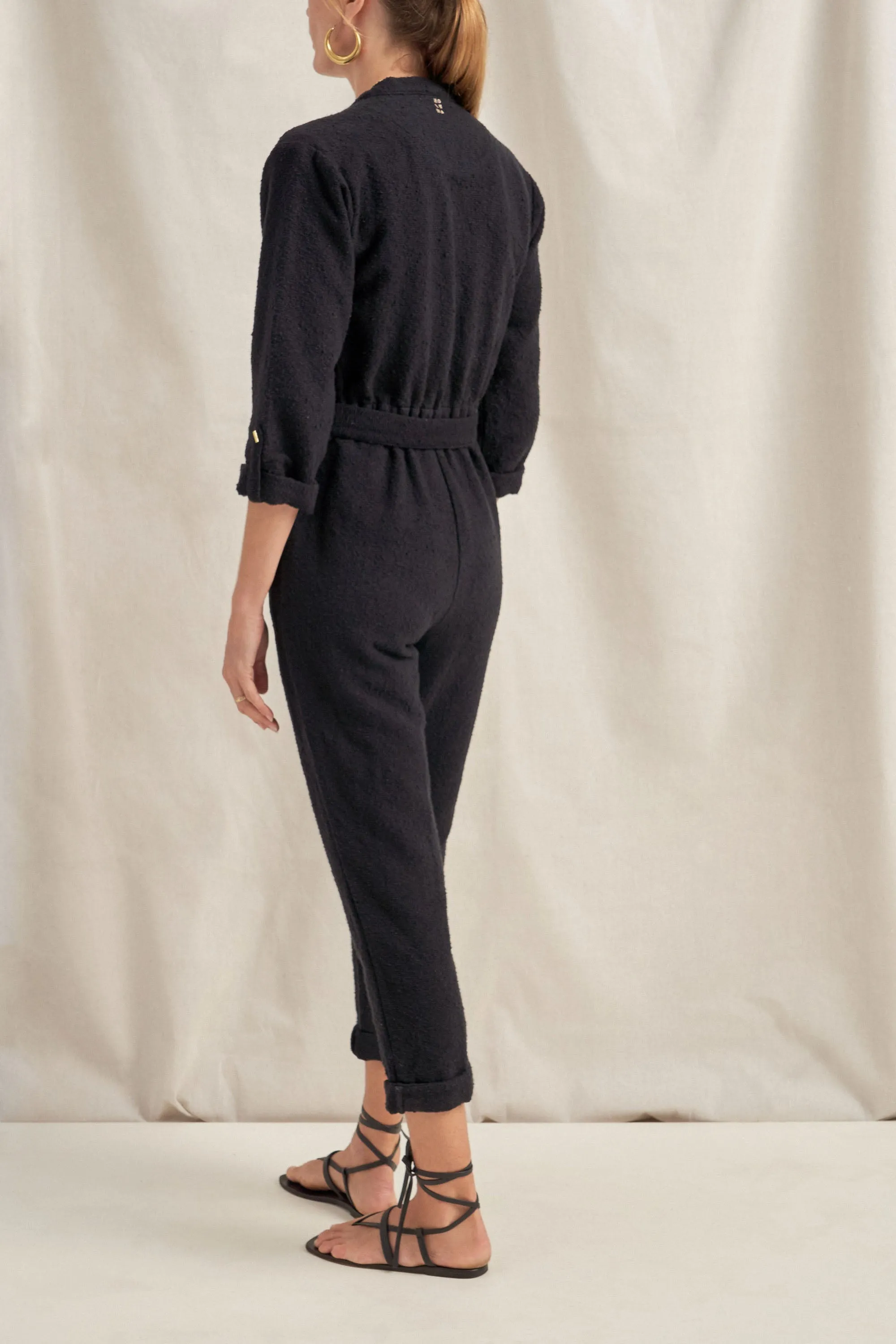 Pan Black Boucle Jumpsuit