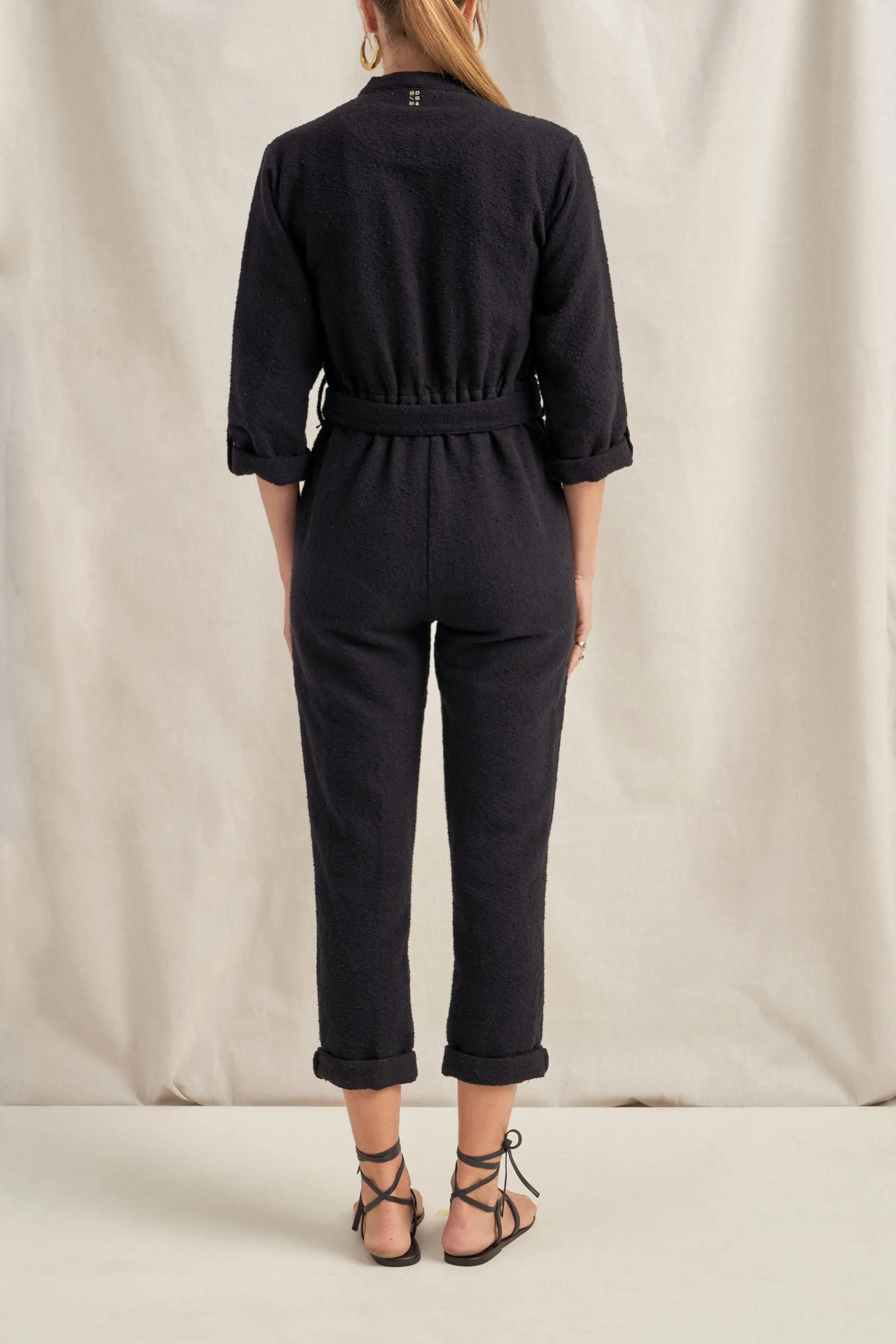 Pan Black Boucle Jumpsuit