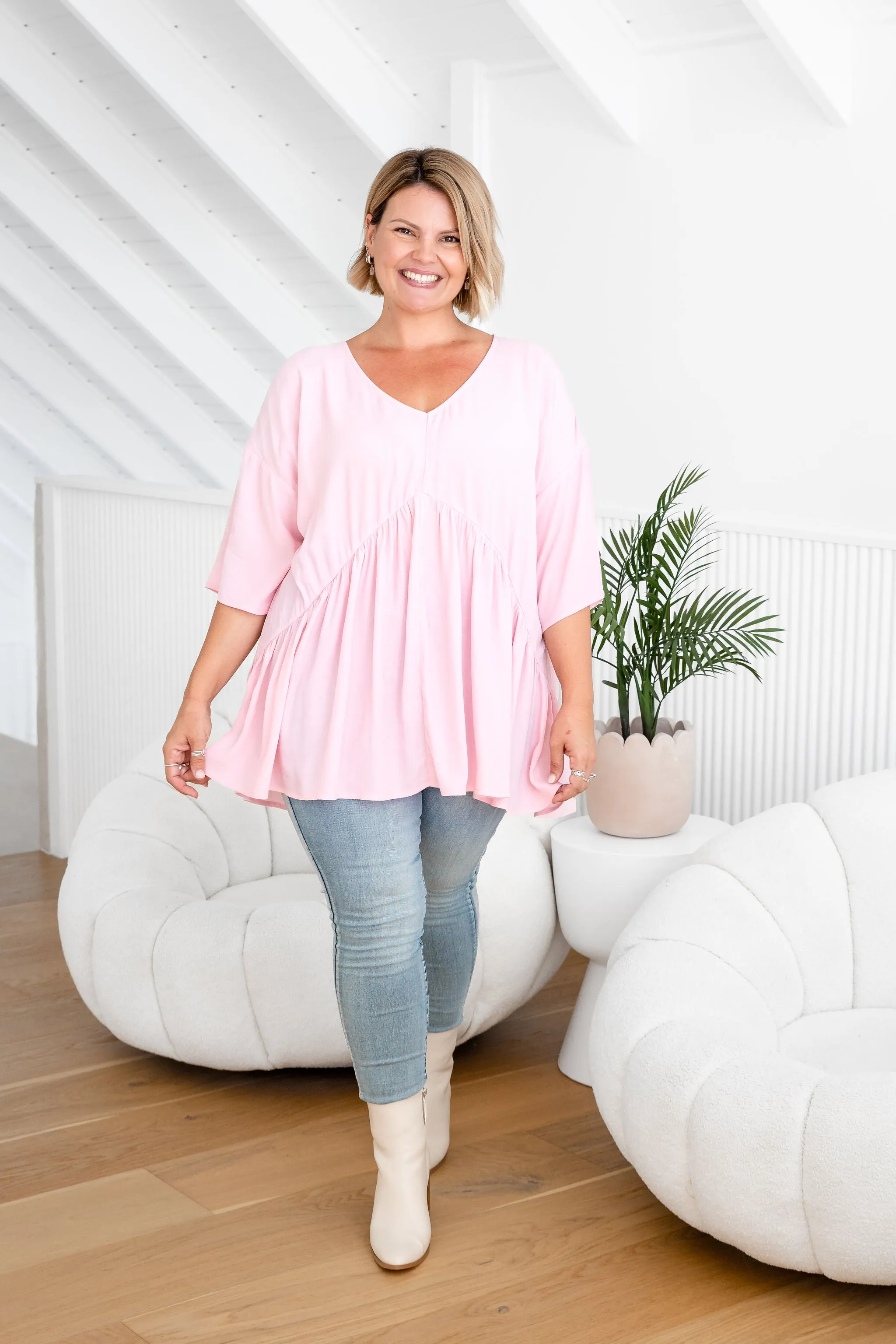 Peak Top in Blush Pink