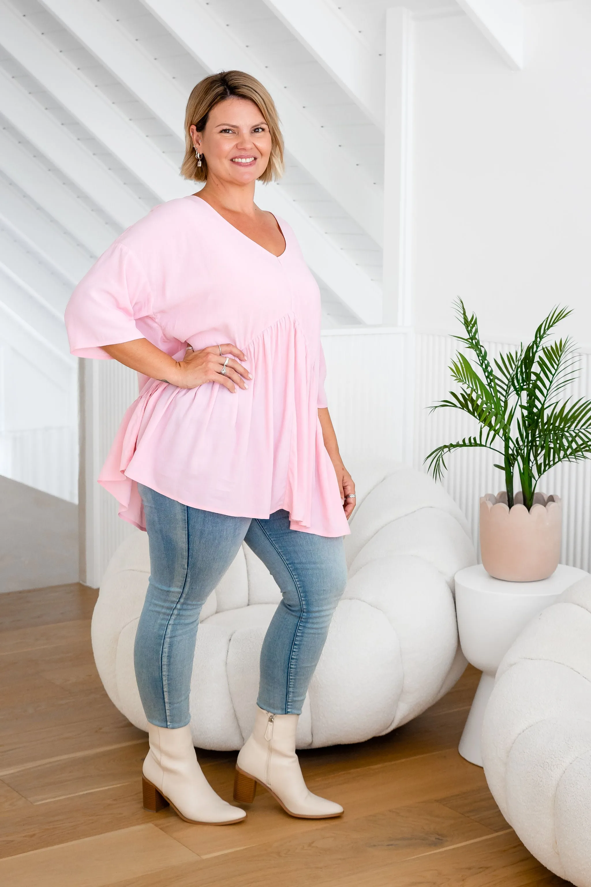 Peak Top in Blush Pink