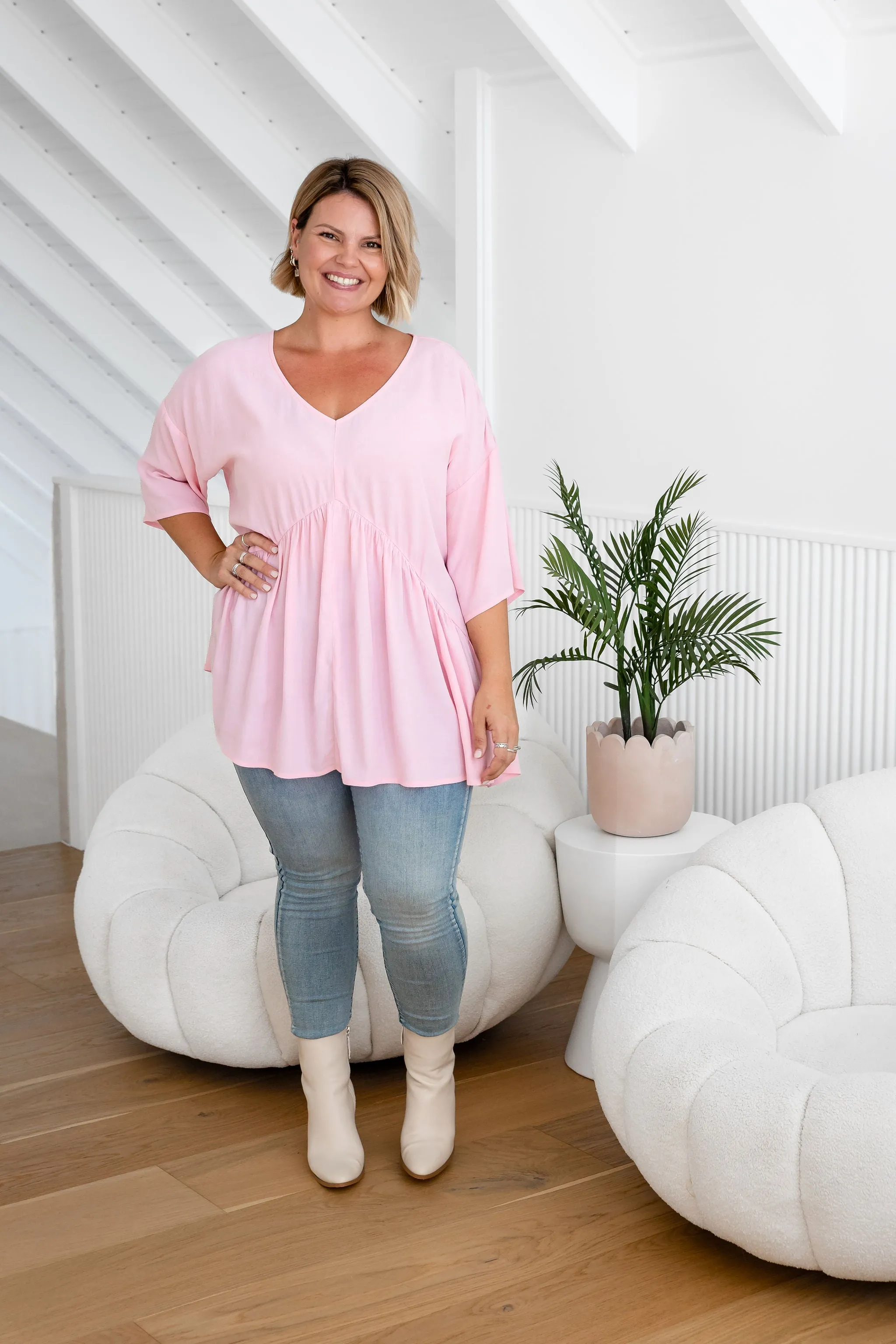 Peak Top in Blush Pink