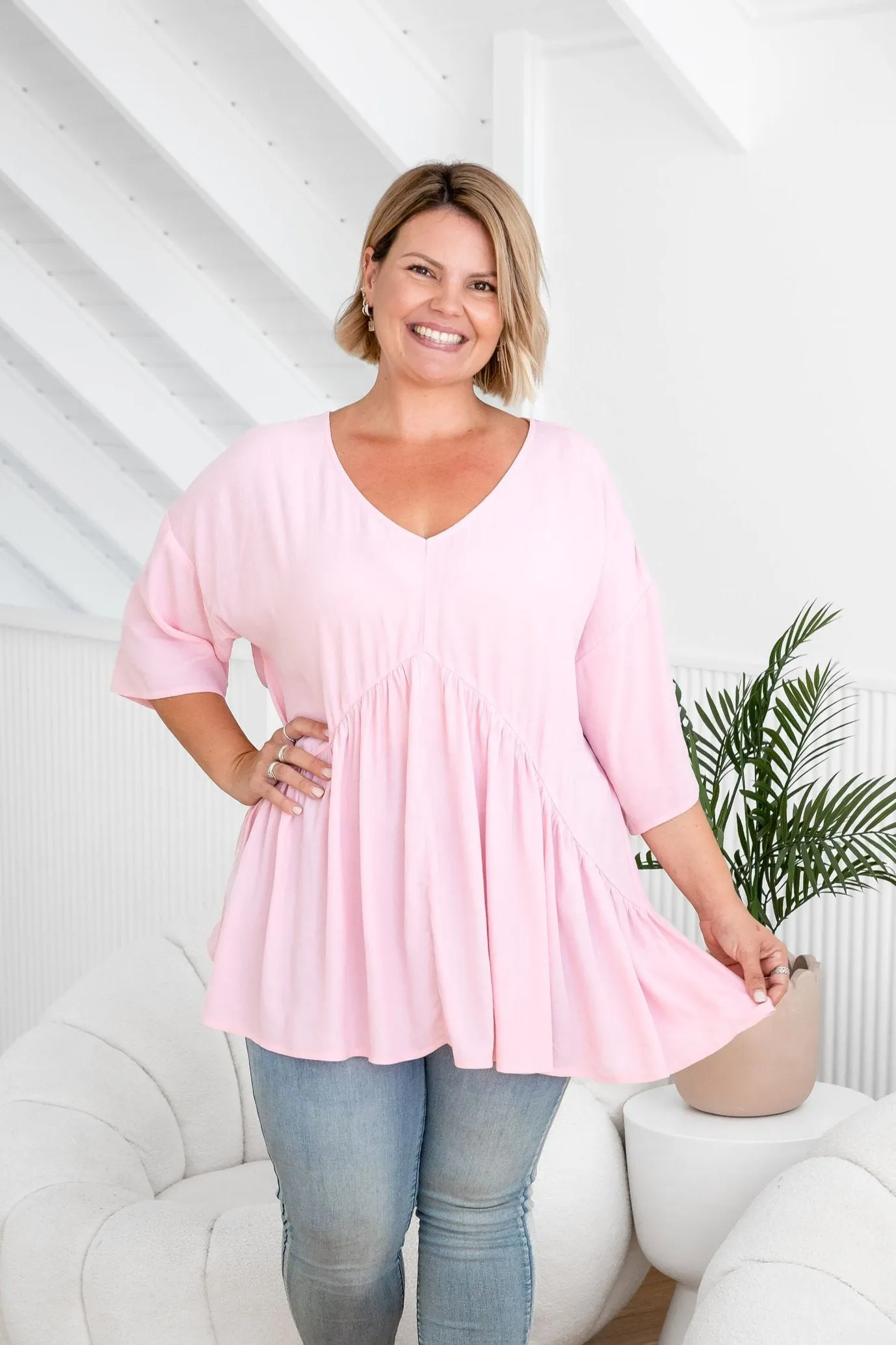 Peak Top in Blush Pink