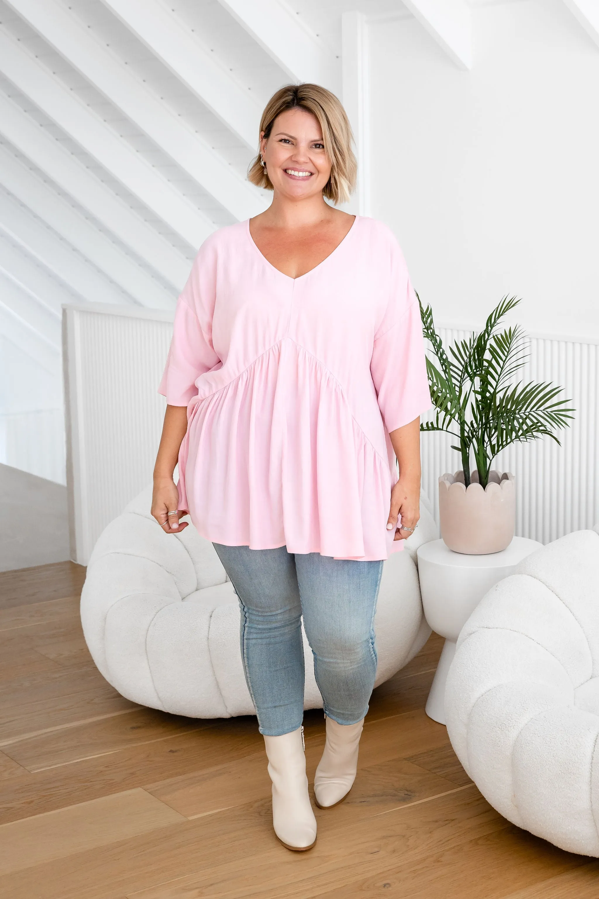 Peak Top in Blush Pink