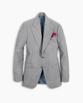 Pearl Grey Ultra Peak Hopsack Wool Blazer