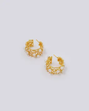 Pearl Lace Gold Earrings