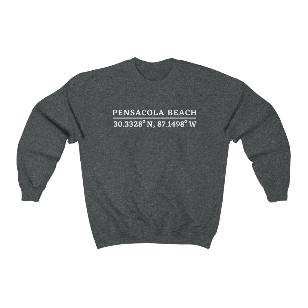 Pensacola Beach Coordinates Unisex Crewneck Sweatshirt