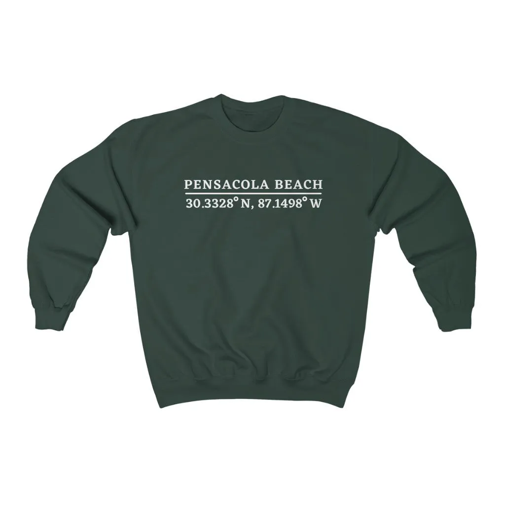 Pensacola Beach Coordinates Unisex Crewneck Sweatshirt