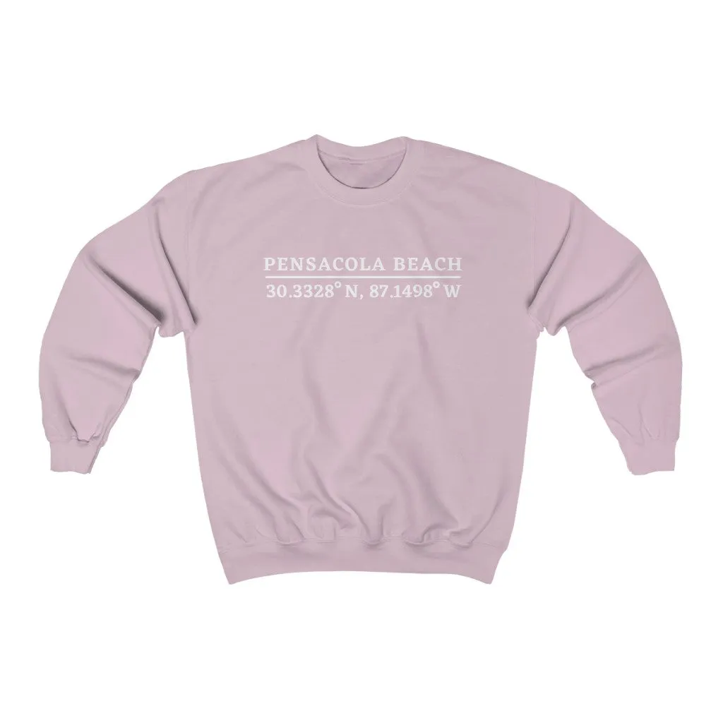 Pensacola Beach Coordinates Unisex Crewneck Sweatshirt