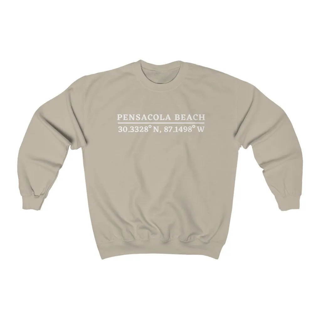 Pensacola Beach Coordinates Unisex Crewneck Sweatshirt