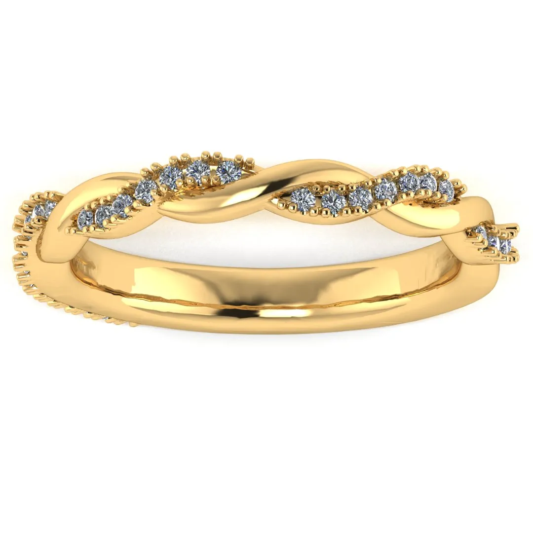 "Ayla" Micro Set 0.40ct Diamond Intertwined Shaped Eternity Ring ET57