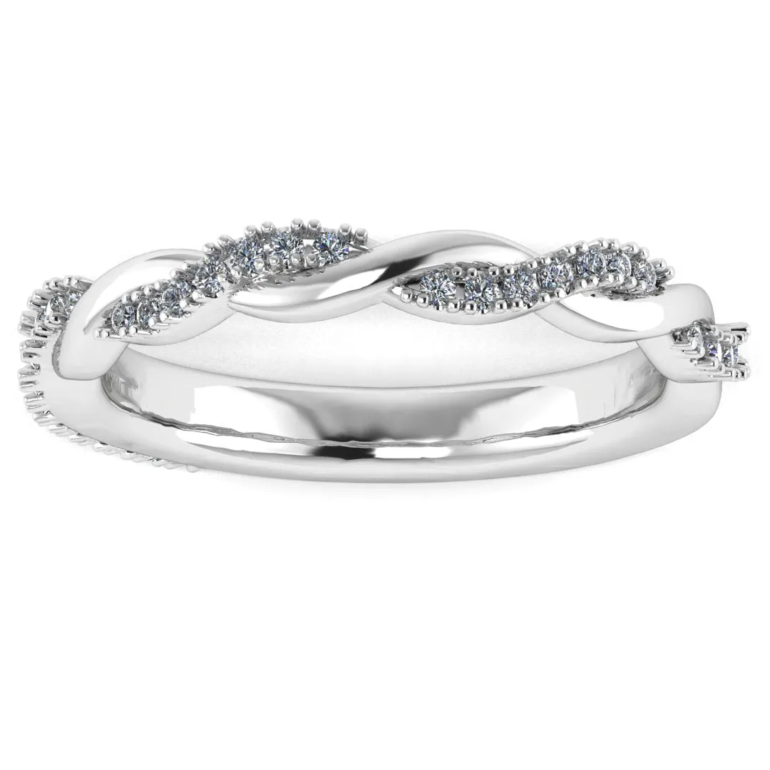 "Ayla" Micro Set 0.40ct Diamond Intertwined Shaped Eternity Ring ET57