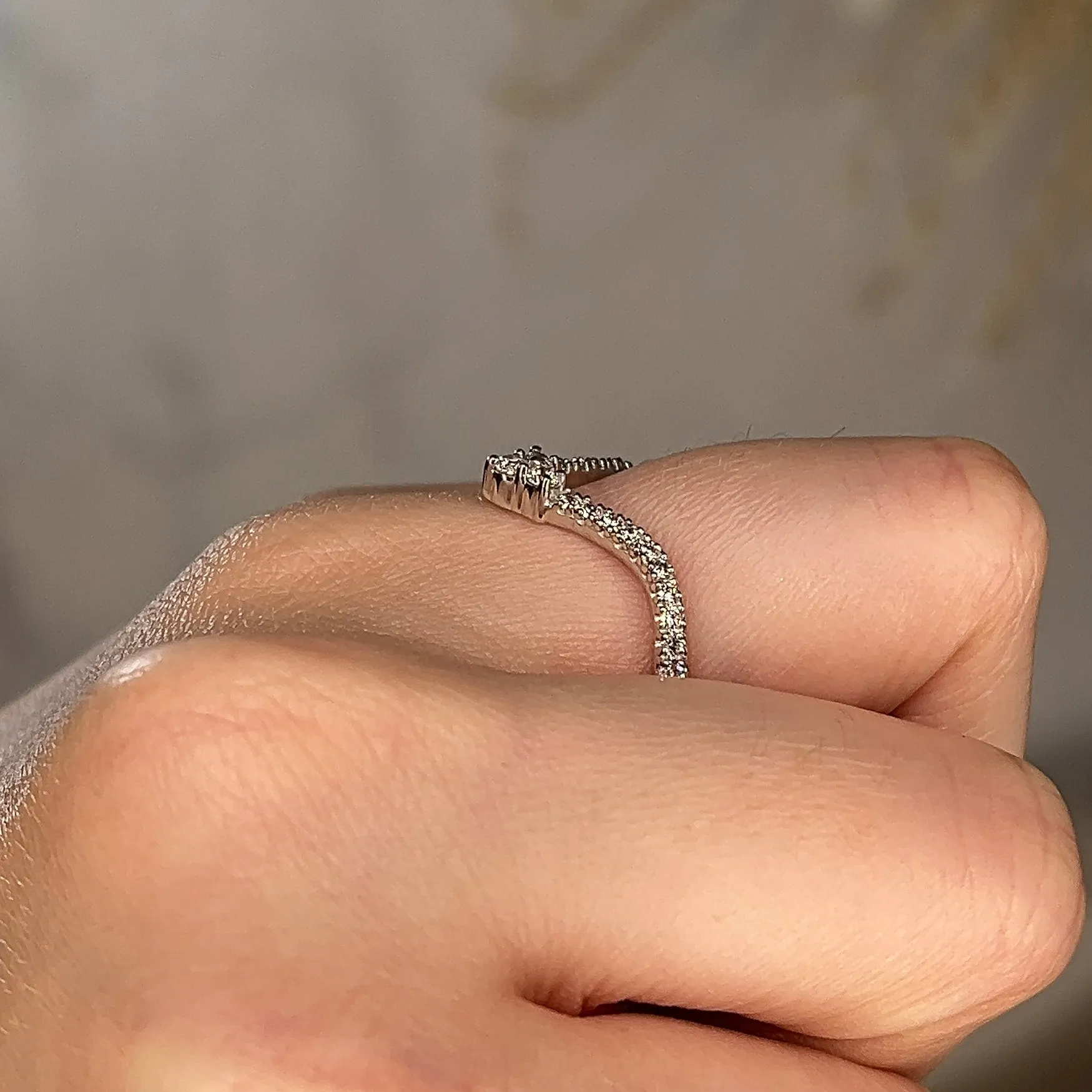 "Eloise" Deep V Shaped Micro Set 0.40ct Diamond Eternity Ring ET44