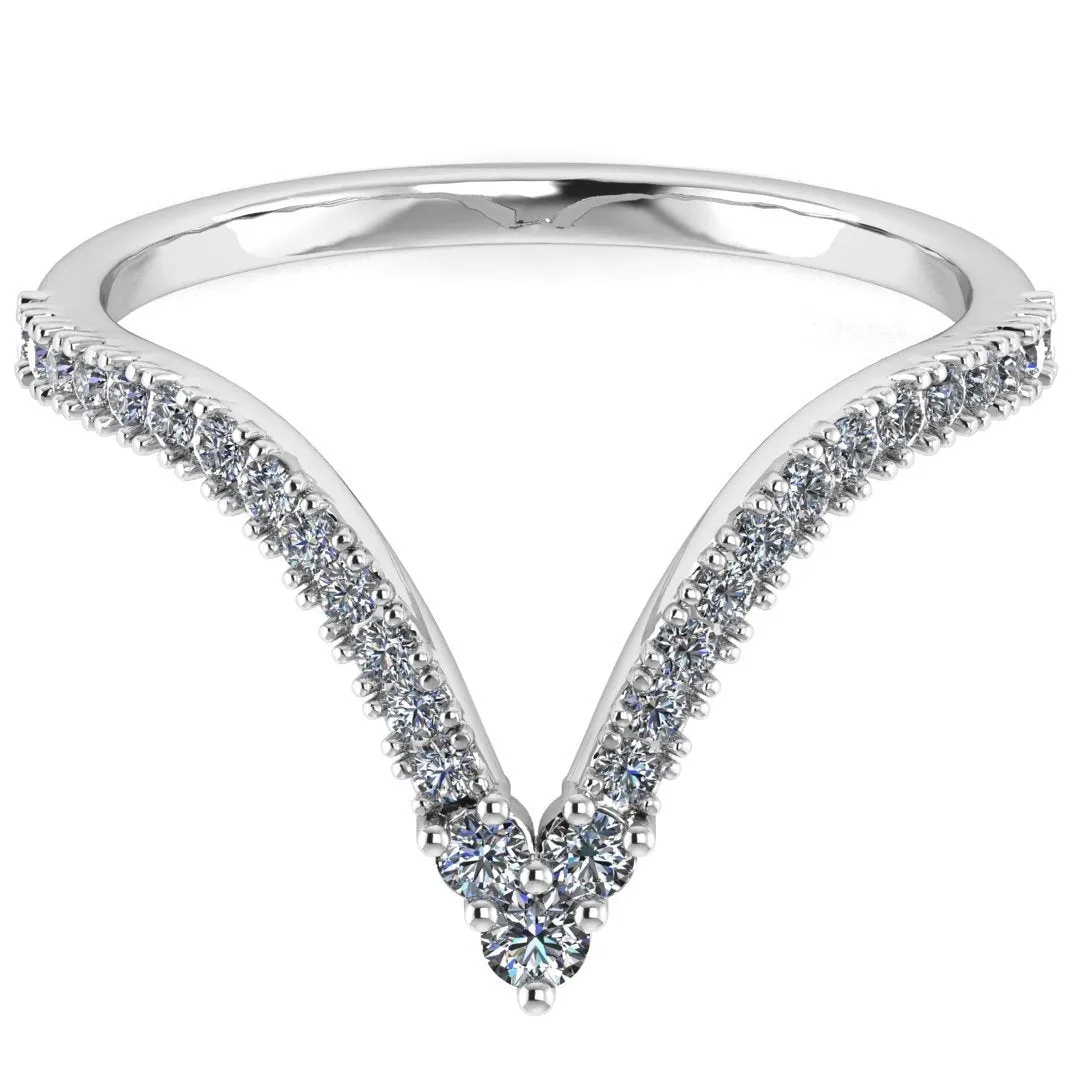 "Eloise" Deep V Shaped Micro Set 0.40ct Diamond Eternity Ring ET44