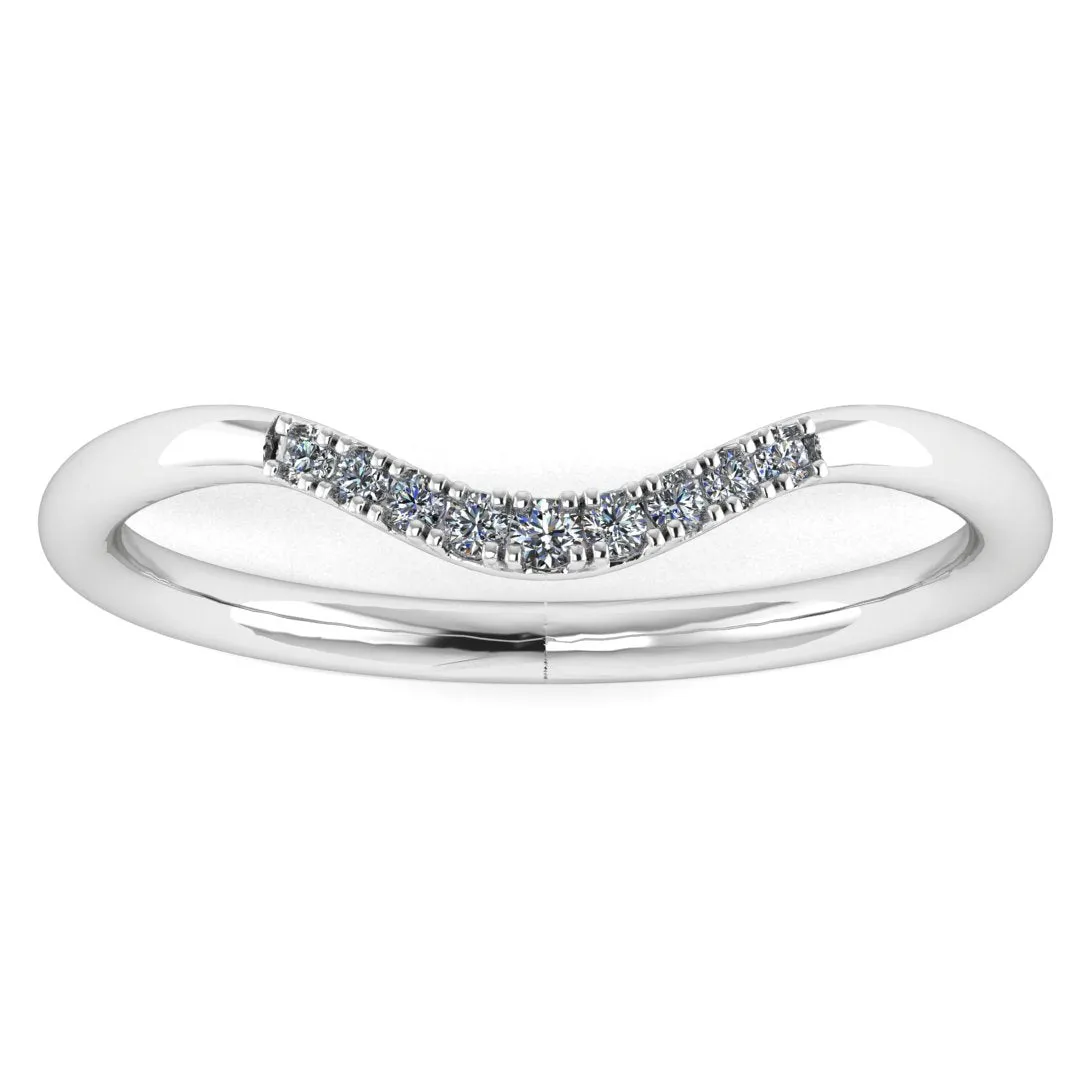 "Lacey" Micro Set 0.10ct Diamond Subtly Shaped Eternity Ring ET51