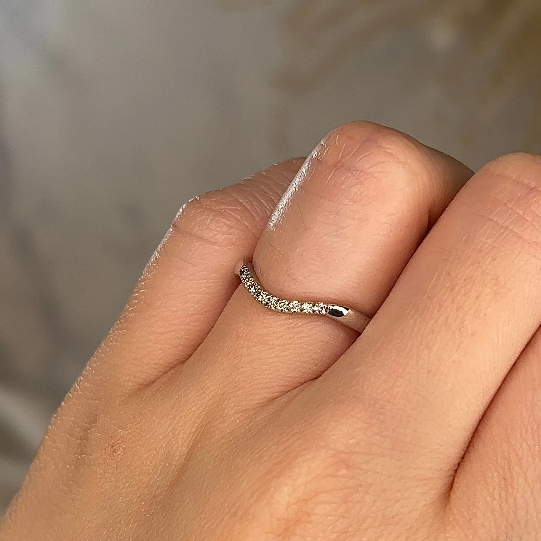 "Lacey" Micro Set 0.10ct Diamond Subtly Shaped Eternity Ring ET51