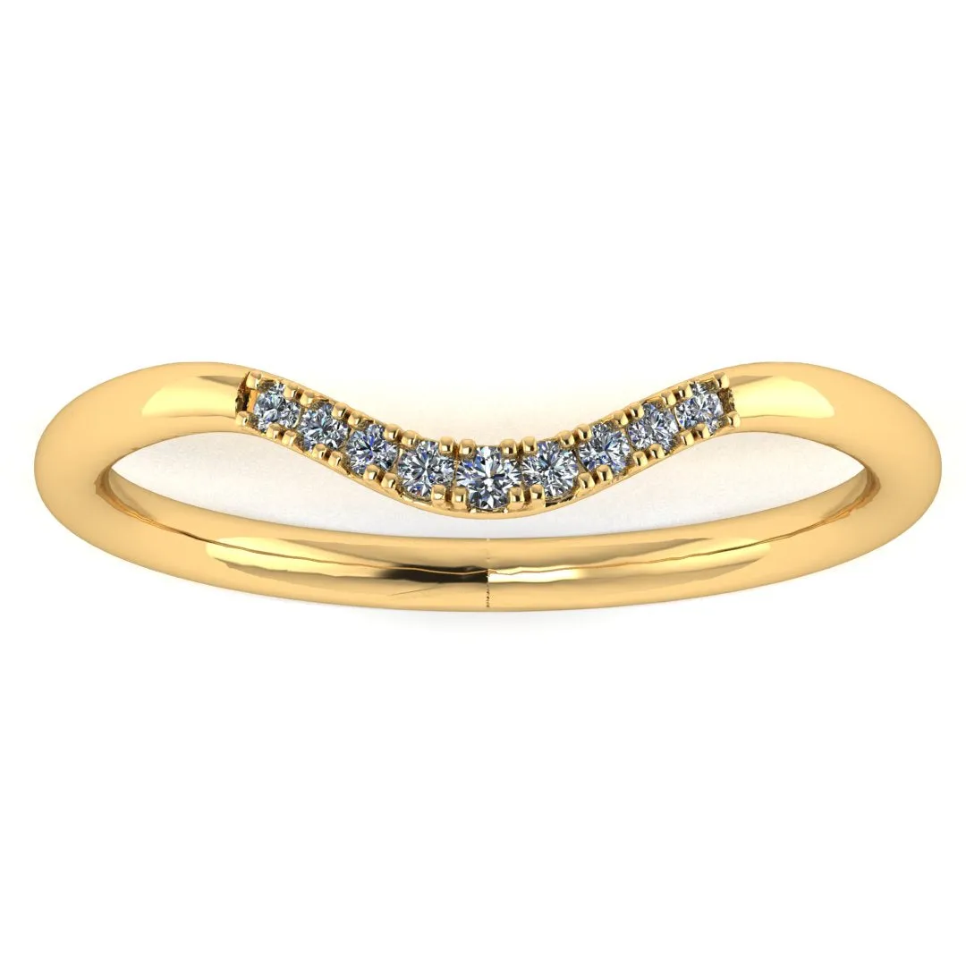 "Lacey" Micro Set 0.10ct Diamond Subtly Shaped Eternity Ring ET51