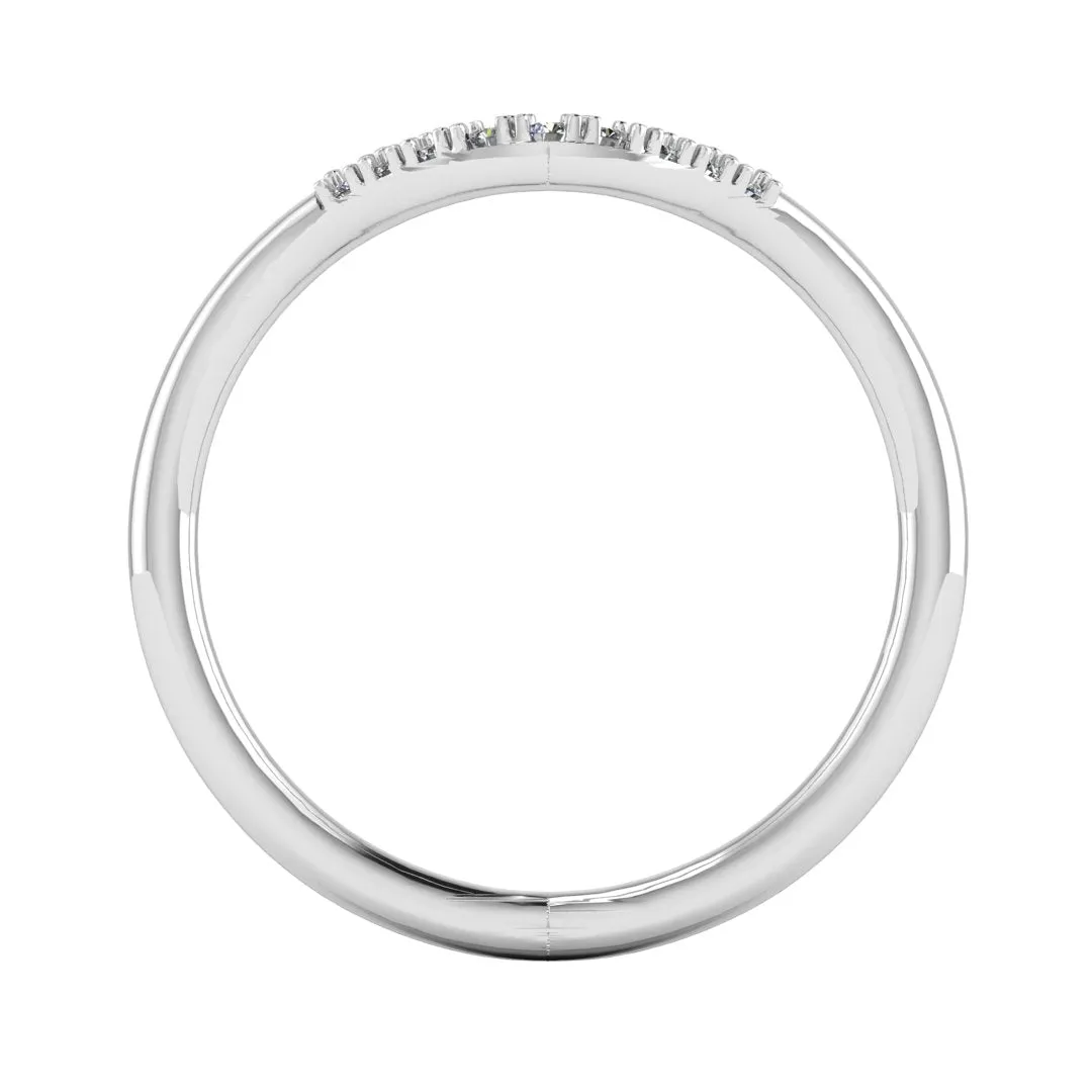 "Lacey" Micro Set 0.10ct Diamond Subtly Shaped Eternity Ring ET51