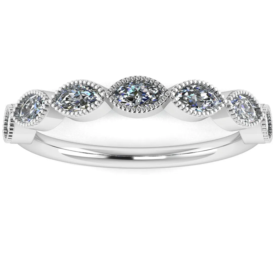 "Rhea" Marquise Row 0.60ct Diamond Half Eternity Ring ET6