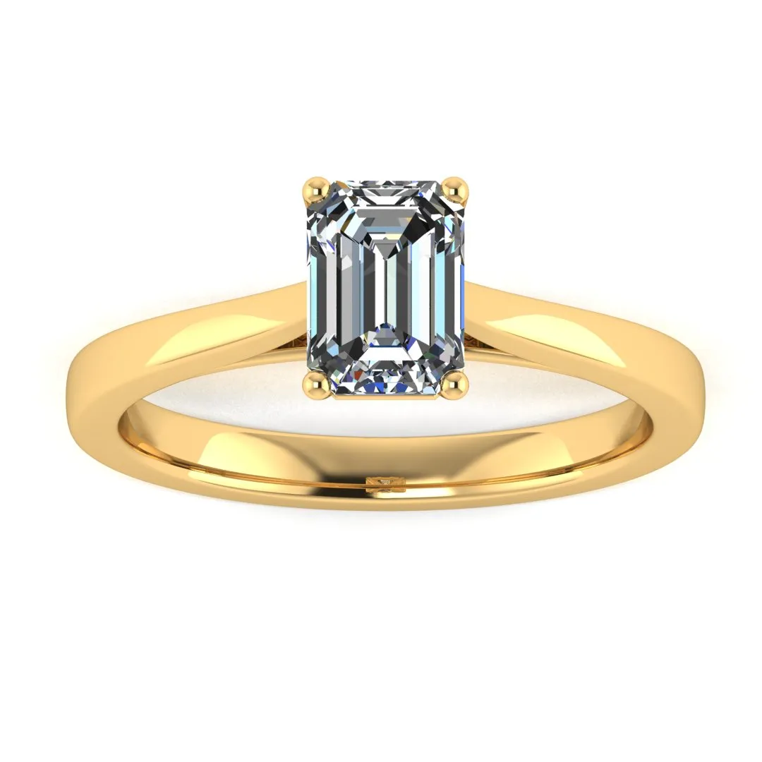 "Zola" Solitaire Emerald Cut Diamond Engagement Ring SSEC08