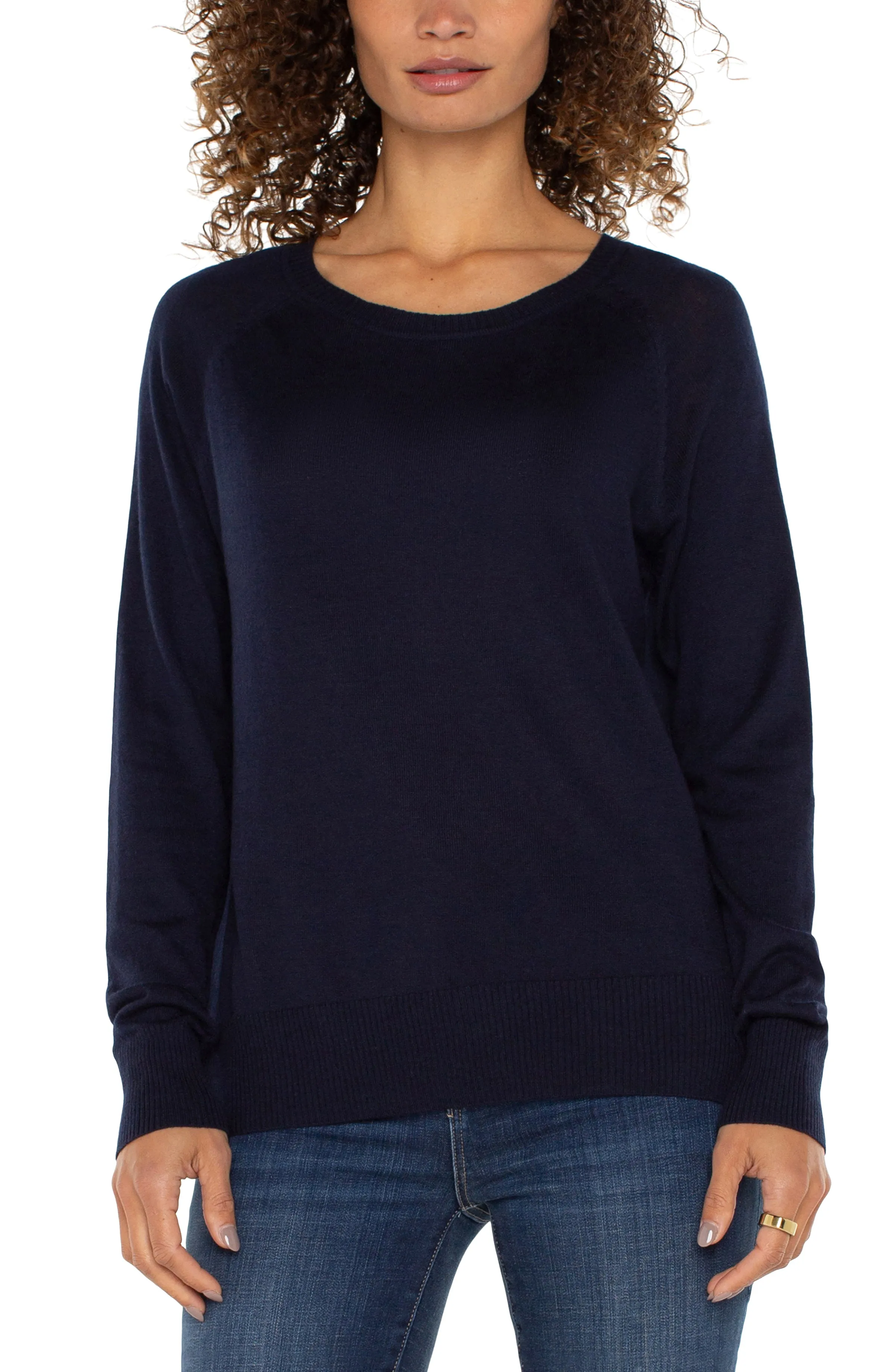 RAGLAN SWEATER WITH SIDE SLITS