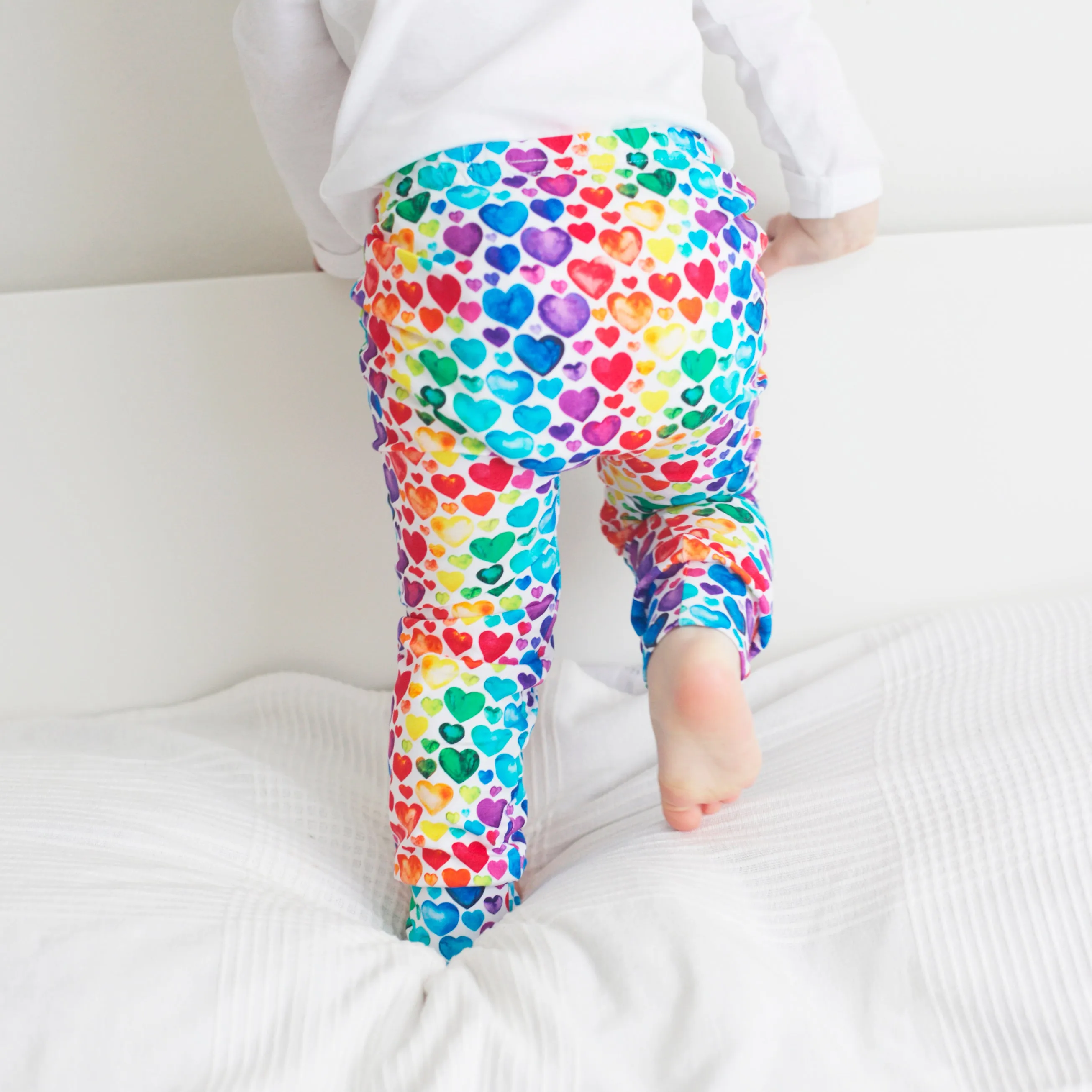 Rainbow heart print Leggings 0-9 Years