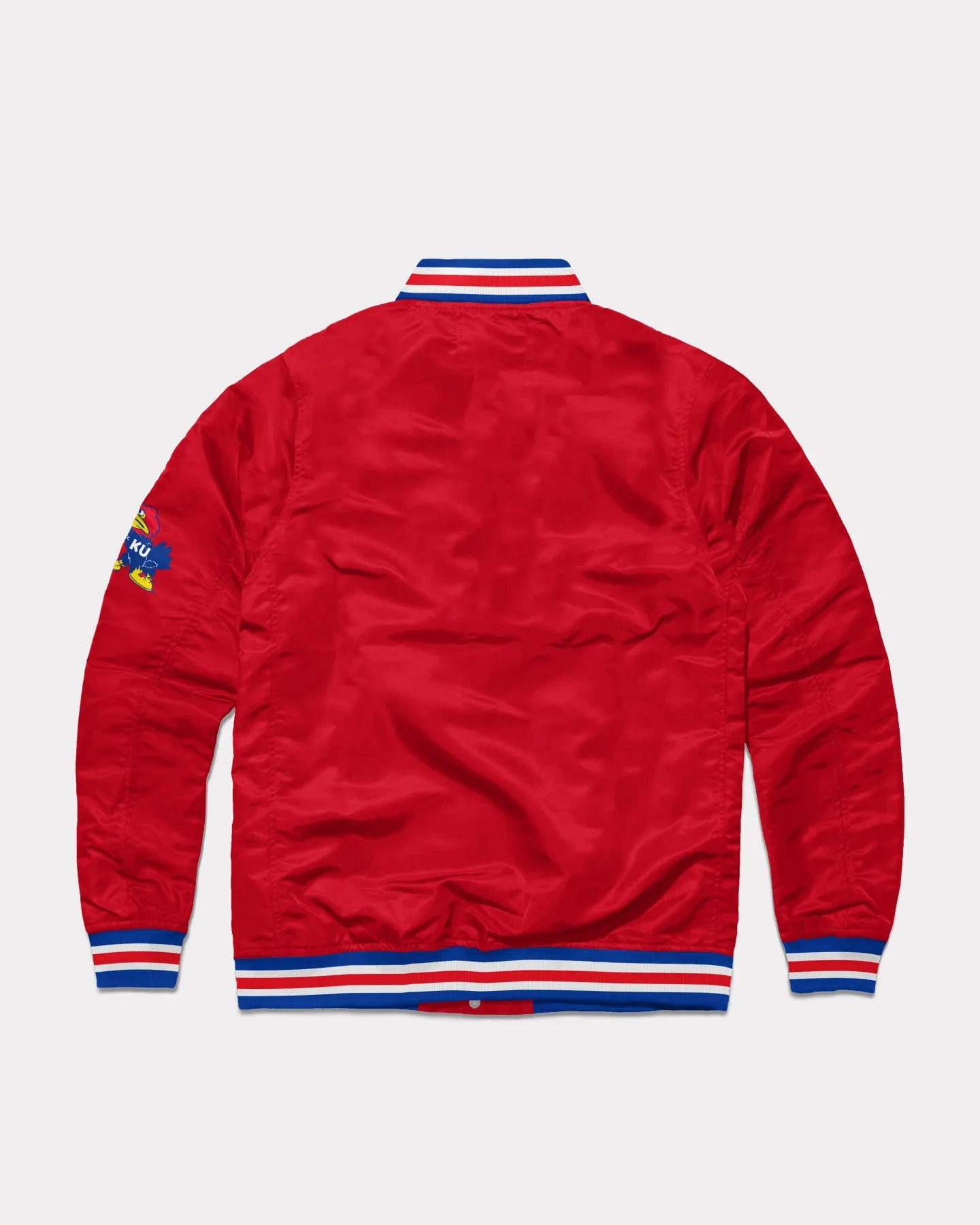 Red Kansas Jayhawks Script Varsity Jacket