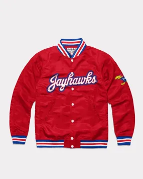 Red Kansas Jayhawks Script Varsity Jacket