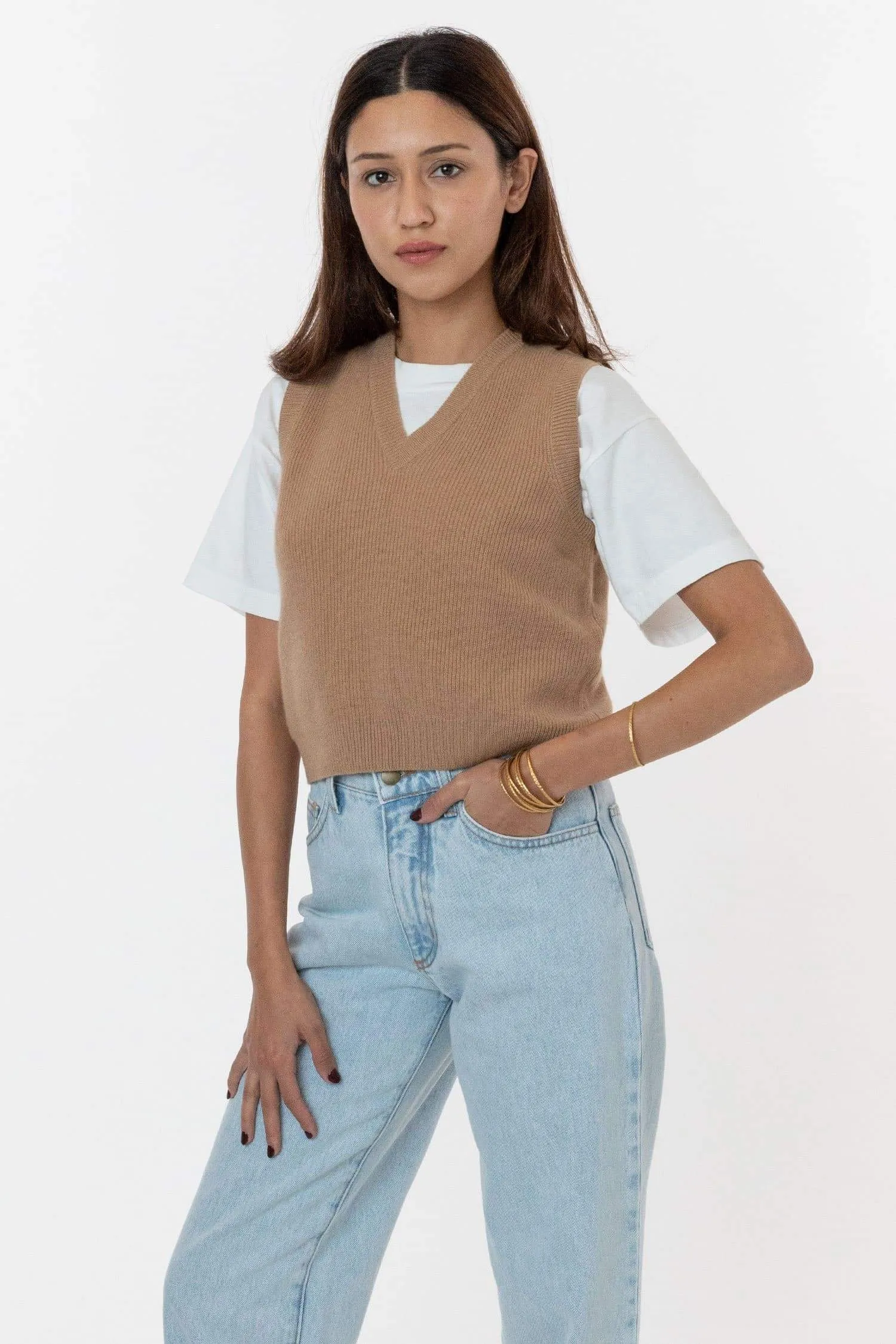 RFK313 - Cashmere Knit V-Neck Vest