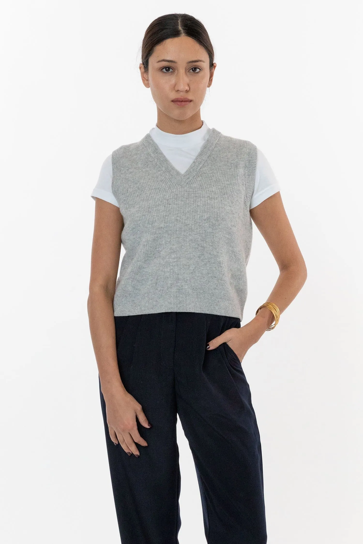 RFK313 - Cashmere Knit V-Neck Vest