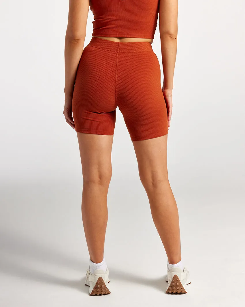 Rib High-Waist Biker Short