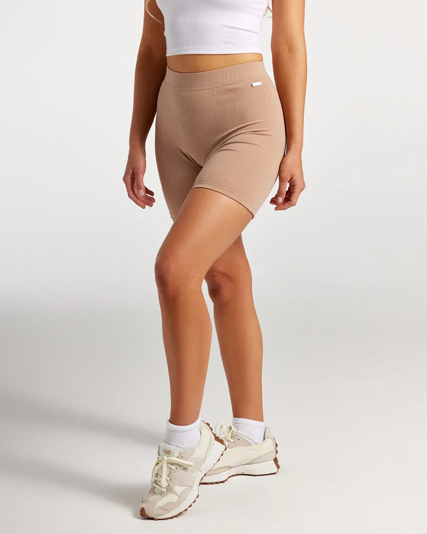 Rib High-Waist Biker Short