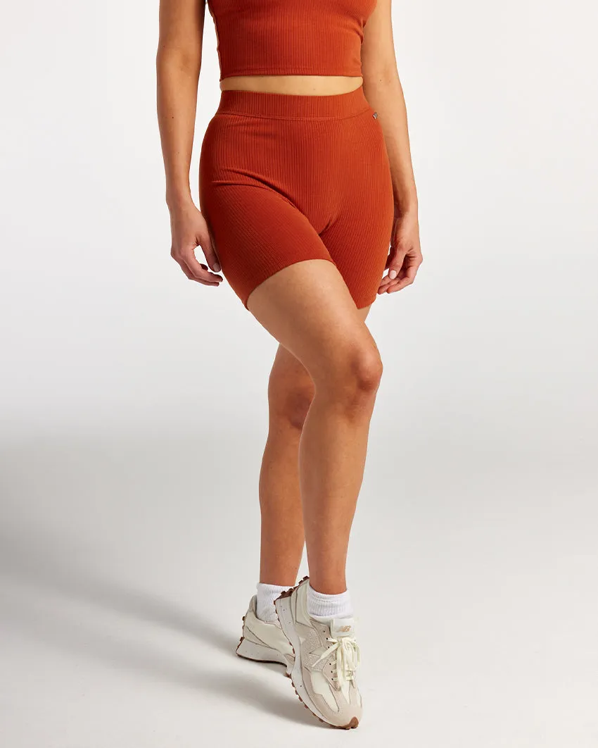 Rib High-Waist Biker Short